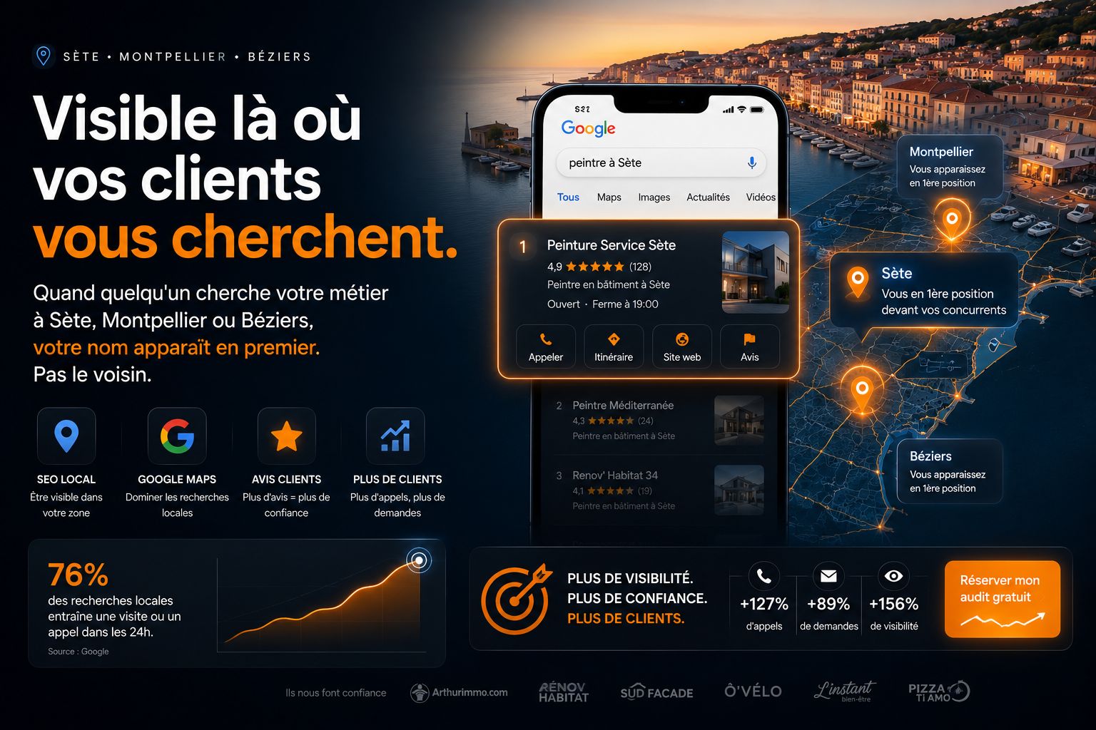 SEO local Sète Montpellier Béziers – Fenix Services